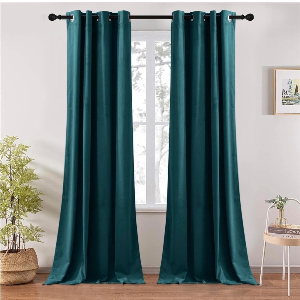 Luxurious Teal Drapes for a Stylish Home - Curtains W52 x L84 inches (2 panel)